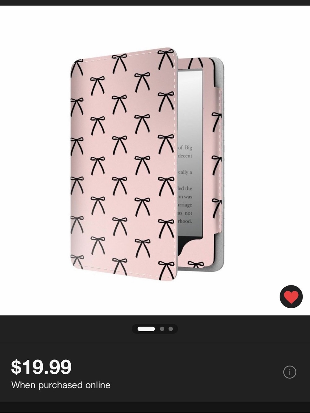 Target iJoy Pink Bow Tablet / E-Reader Cover - Stylish Protective Case
